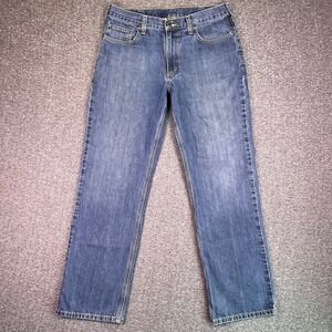 Carhartt Jeans Mens 34x32 Blue Relaxed Fit Rugged Classic Denim Workwear Utility